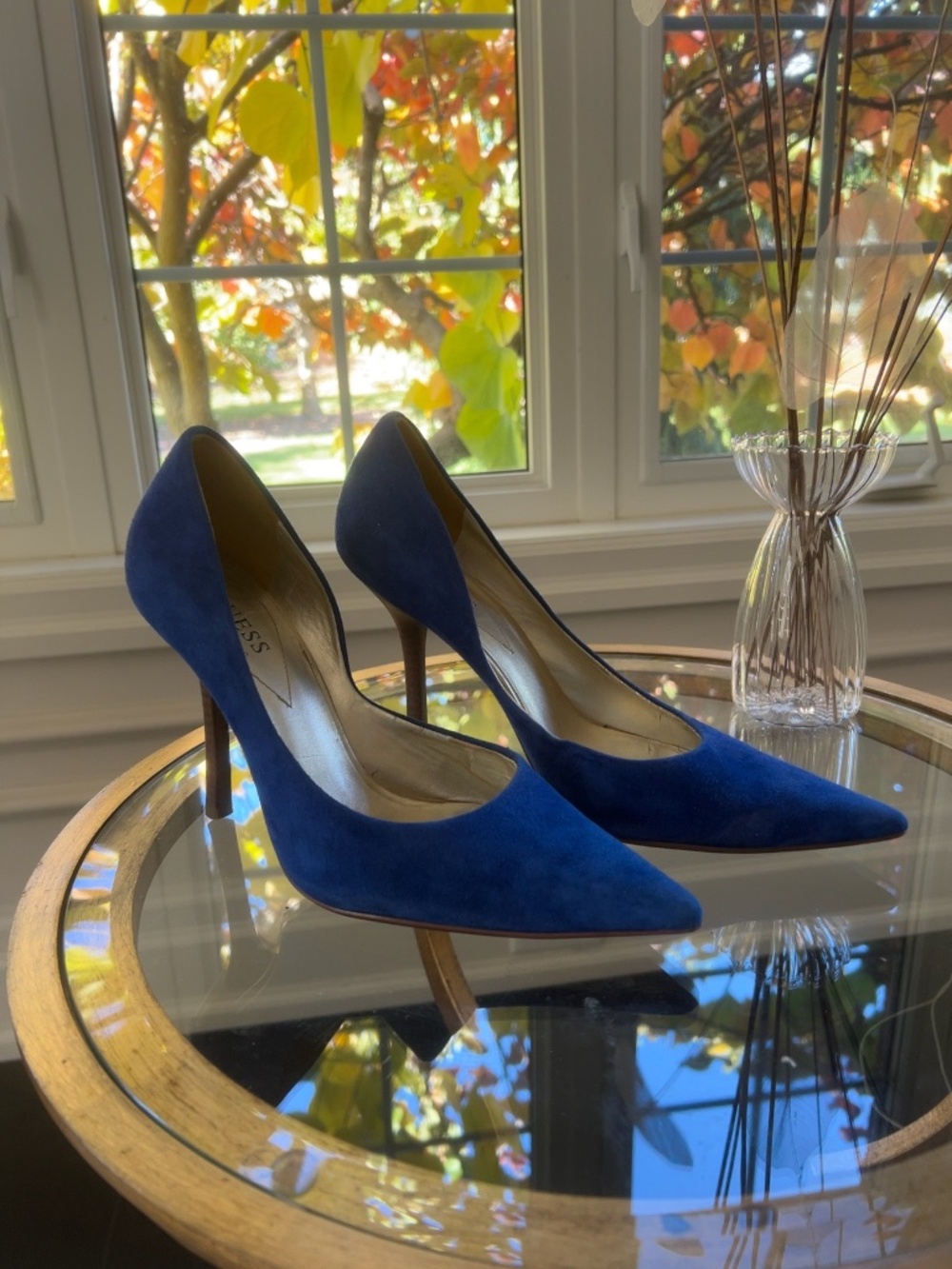 GUESS by Marciano Cobalt Blue Pointed-Toe Stiletto Pumps – Size 8